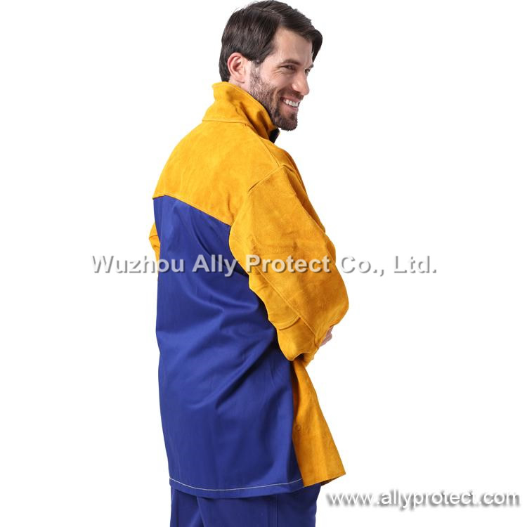 AP-3060 Golden Leather & Blue FR Sateen Jacket